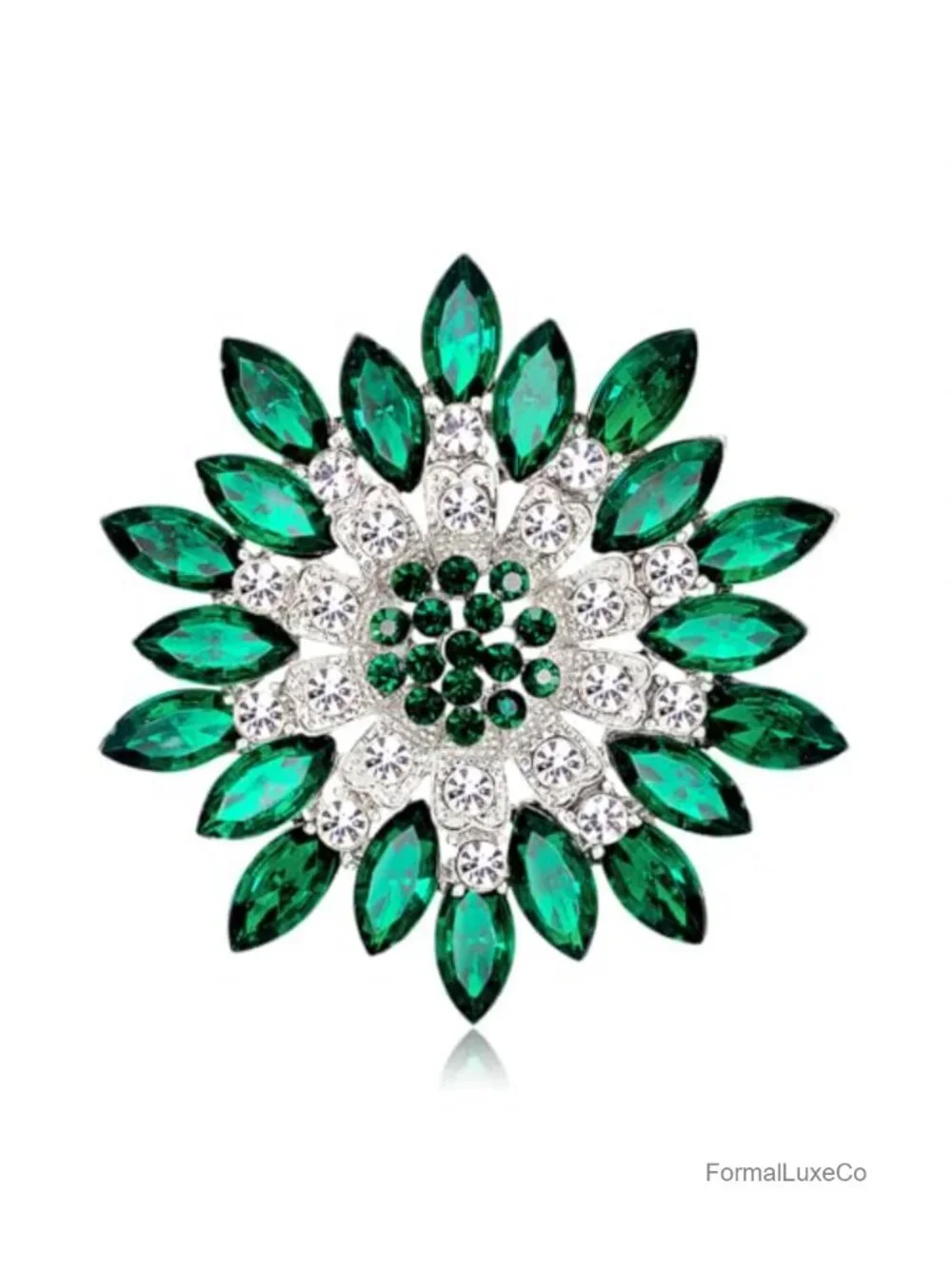 Rhinestone Sunflower Brooch Sparkling Crystal Floral Lapel Pin for Women